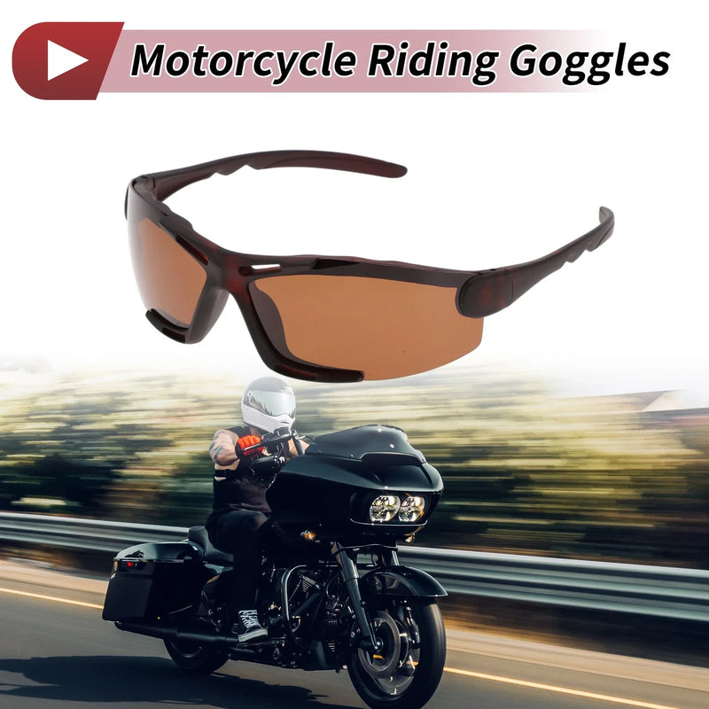 Motorcycle Riding Goggles Brown Lens Brown Frame Triacetyl Cellulose