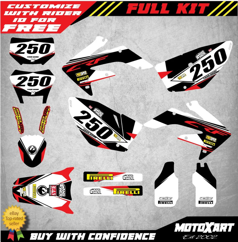 Honda CRF 250X (2004-2016) Decals Custom Graphic Kit EURO RED