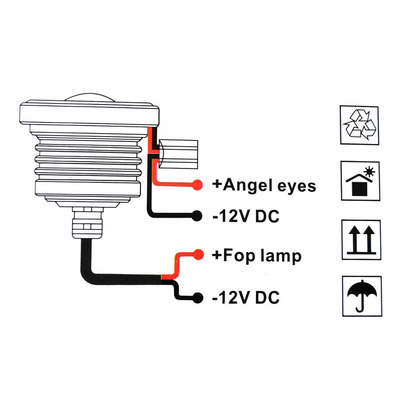 3.5" Yellow Car Angel Eyes Halo Ring DRL Lamp