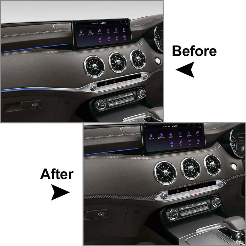 Kia Stinger (2018-2023) Black Dashboard Panel Cover Trim Strips