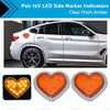 Heart 12V LED Side Marker Indicators Clear Flash Amber