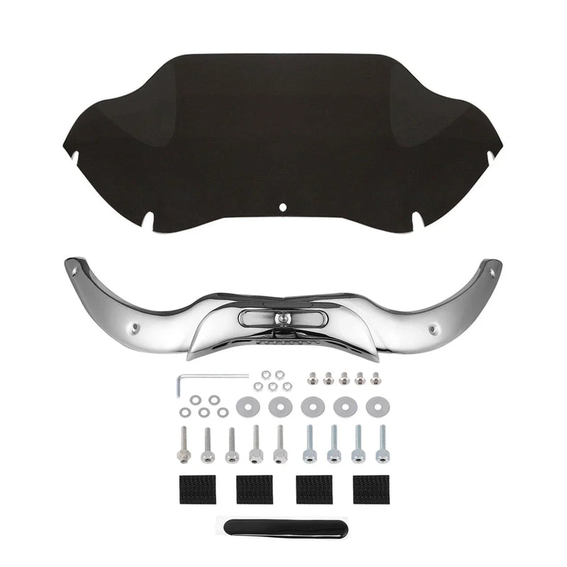 Harley Road Glide 9.5'' Windshield Windscreen & Chrome Trims (2004-2013)