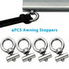 Boat RV Caravan 4 x Stainless Steel Awning Rail Stoppers Track Screws