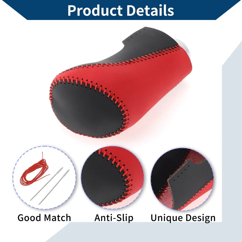 Chevrolet Malibu Gear Shift Knob Cover Red Black Faux Leather (2016-2020)