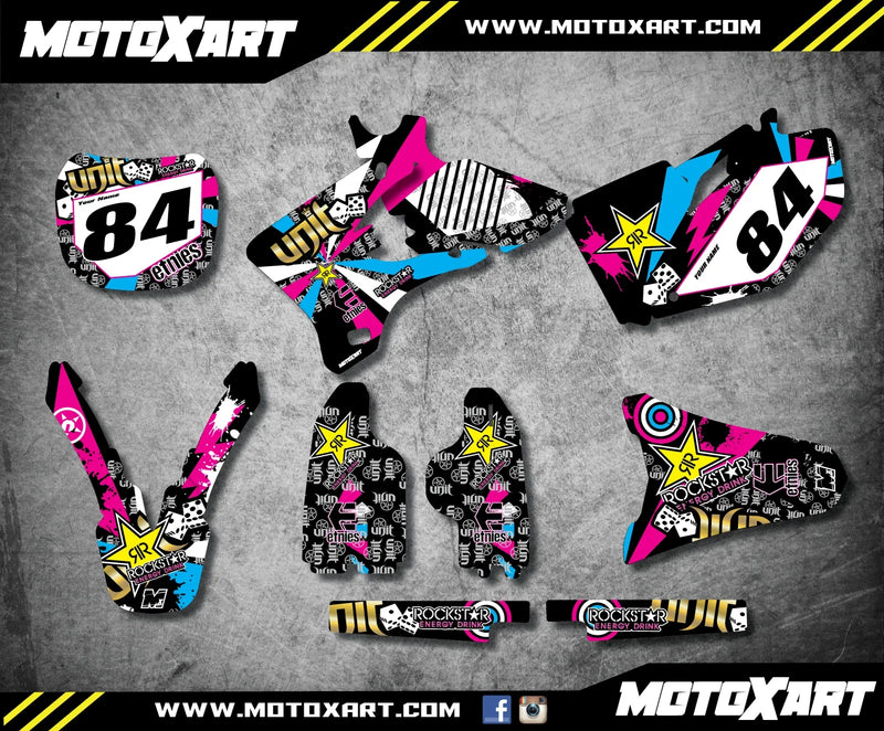 YZF 250 (2013-2015) - RUSH Style Decals Full Custom Sticker Kit