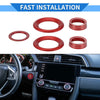 Honda Civic (2016-2021) 5 x AC Engine Start Speaker Switch Knob Cover Ring