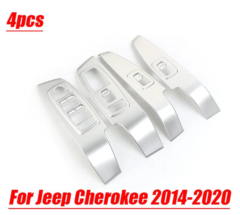 Jeep Cherokee ABS Window Lock Lift Panel Frame Trims 4Pcs (2014–2020)