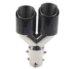 Car - Outlet 89mm Y Shape Double Exit Exhaust Muffler Tip