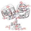Harley Dyna Softail Billet Aluminum Chrome Switch Housing Cover & Button Caps (2006-2023)