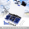 Yamaha Honda BMW 195pcs Motorcycle Fairing Body Bolts Fastener Blue
