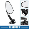 2 x Motorcycle Rear View Side Mirror Clear Lens Carbon Fiber Pattern Black Pair