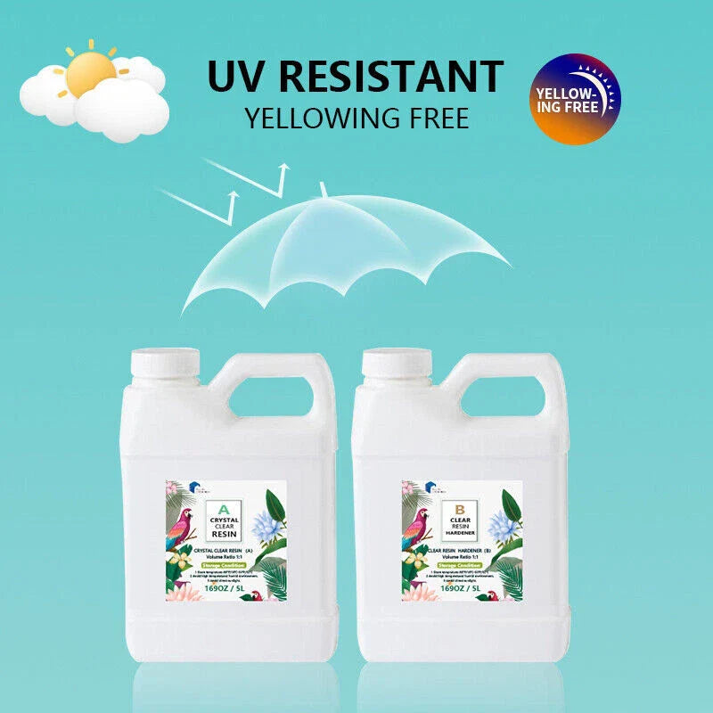 Art DIY UV Crafts Glass & Water Coating 1L Epoxy Resin 1:1 AB Kit