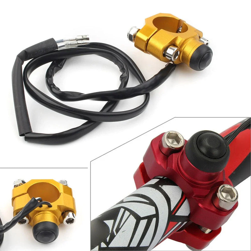 Handlebar Gold 7/8" Rotating Bar Clamp Start Stop Kill Switch Button