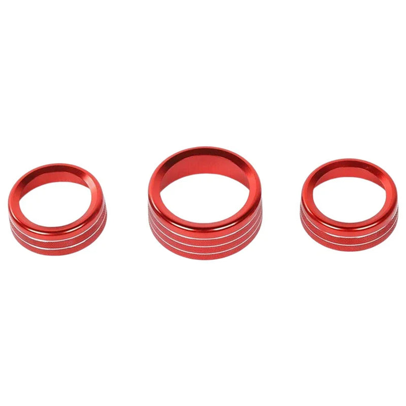 Dodge Challenger Charger 3 x AC Radio Switch Trim Ring Knob Covers (2015-2020)