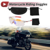 Set Motorcycle Riding Goggles Light Blue Lens White Red Frame PC TPU