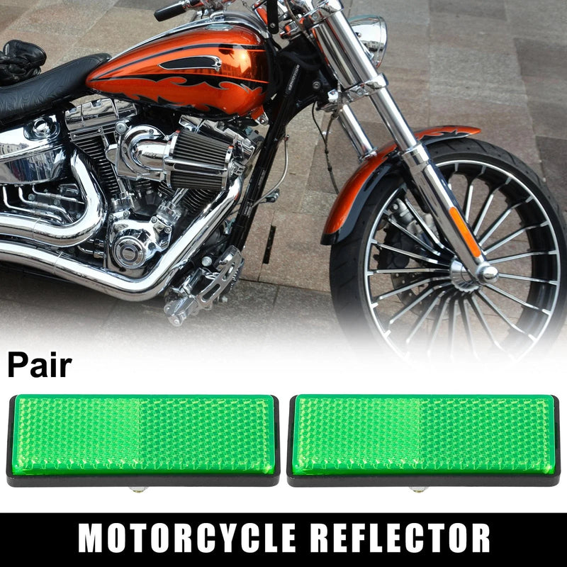 Motorcycle Rectangle Screw Mount Warning Reflector 1 Pair 5mm-6mm