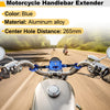 Motorcycle Balance Bar Extender Bracket / 265mm Center Hole / Blue