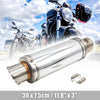 Motorcycle Exhaust Pipe Muffler Tip 51mm Stainless Steel Silver Tone