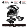 Youth ATV Motocross Dirt Bike Skull Helmet & Goggles Gloves S M L XL