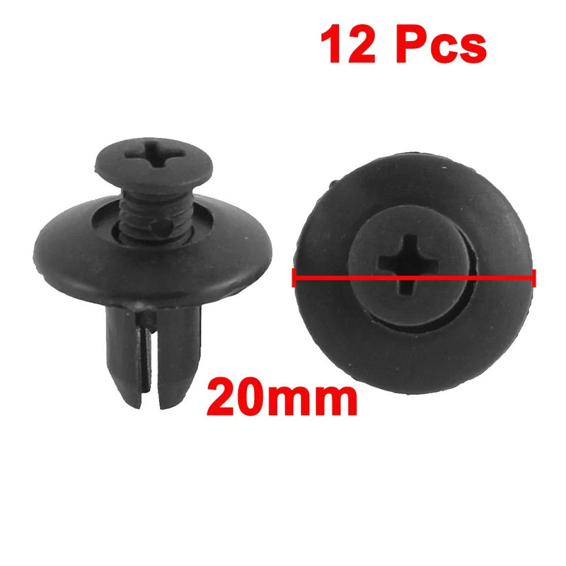 Hyundai Kia 12 x 8mm Black Fastener Rivet Push Clips