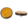 Motorcycle Reflector 2 x 6mm Yellow Plastic Screw Mount Reflective