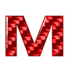 Car Badge Emblem M Carbon Red Letter Decals Stickers