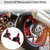 Motorcycle 2 x 0.59" Aluminum Alloy Plastic Motorcycle Slider Frame Red