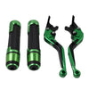 Kawasaki ZX6R Green Extendable Brake Clutch Levers Grip Set (2005-2023)