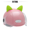 2 x Motorcycle TPU Cat Ears Shape Helmet Decoration Fluorescent Yellow