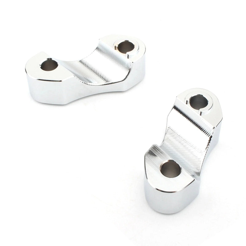 Harley Wide Glide, Softail 2 x Chrome Handlebar Riser Clamp Kit (2006-2023)