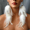 Earrings / Feather Dangle Hyperbolic Wire Jewelry Women