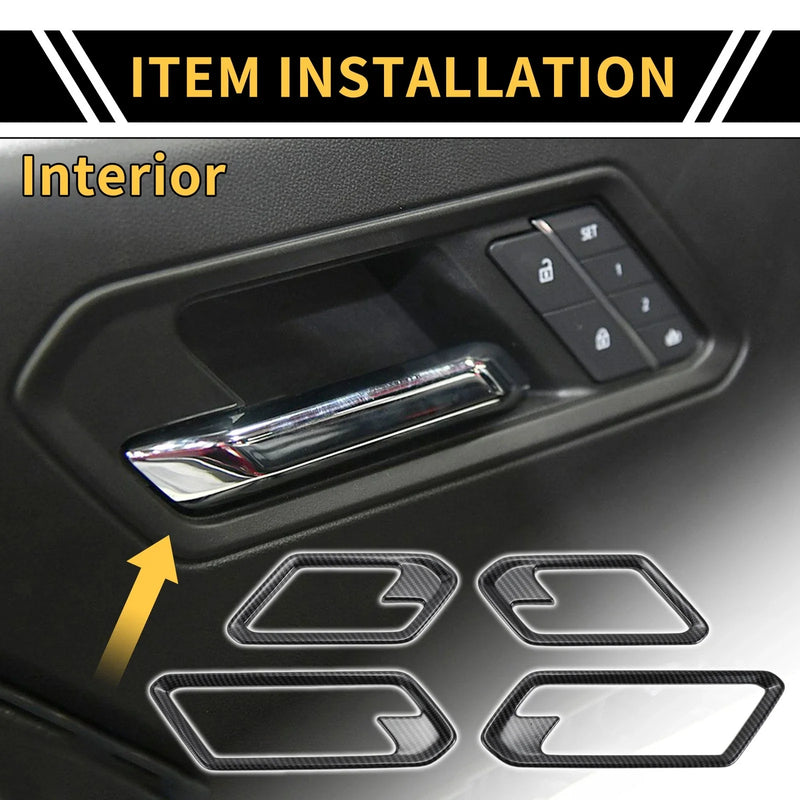 Chevy Colorado (23-24) Carbon Fiber Pattern Interior Door Handle Bezel Cover