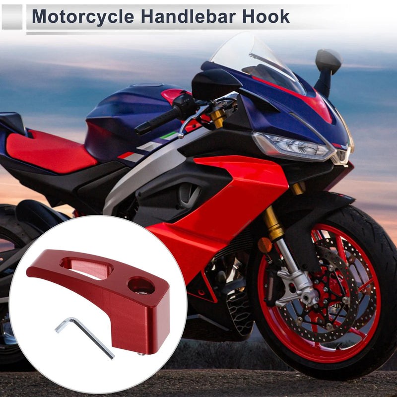 Rectangular Slot Aluminum Alloy Motorcycle Hanging Hook 1 Set Red 61mm