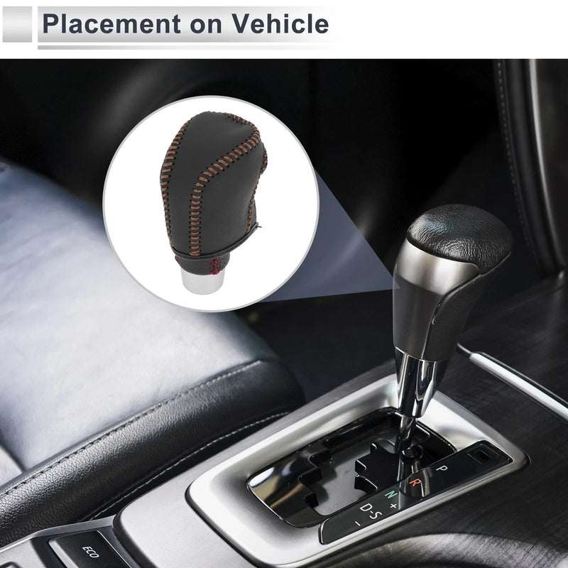 Toyota Camry 2019-2022 Black Brown Faux Leather Gear Shift Knob Cover