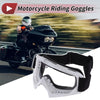 Motorcycle Riding Goggles with Transparent Lenses, White Frame Sunglasses
