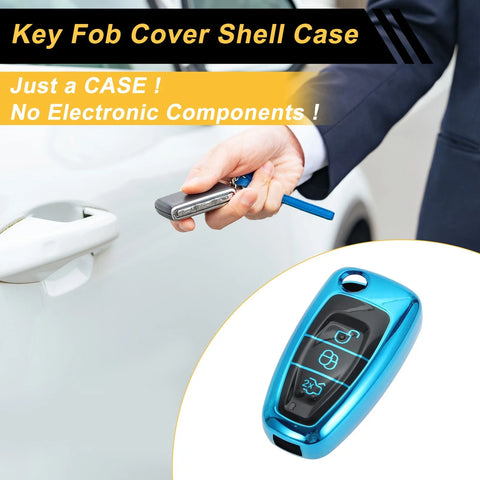 Ford Mondeo 3 Buttons Blue TPU Silicone Key Case (2015-2023)
