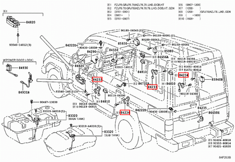 Toyota LandCruiser 79 Series VDJ HZJ Door Courtesy Light