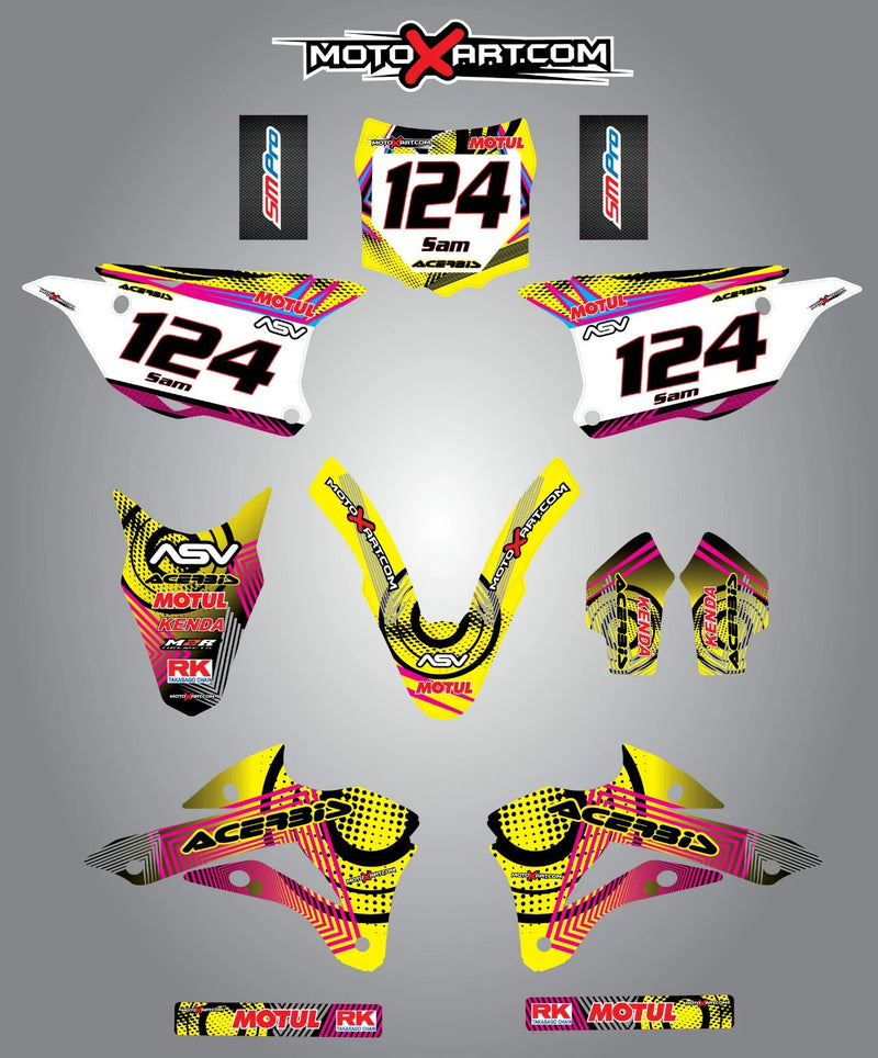 Kawasaki KX 85 - Neon Style Stickers Custom Graphics (2014-2015)