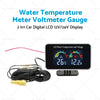Car 12V / 24V 2-in-1 Digital LCD Water Temperature & Voltmeter Gauge