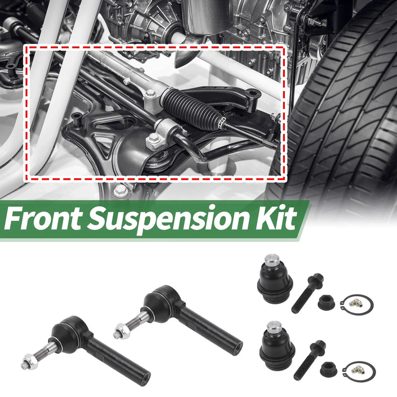 Jeep Compass 4 Pcs Front Suspension Kit Outer Tie Rod Ends Lower Ball Joints
