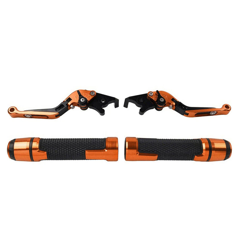 Yamaha FJR XJR 1300 Orange Brake Clutch Lever Handlebar Grip Set (2001-2023)