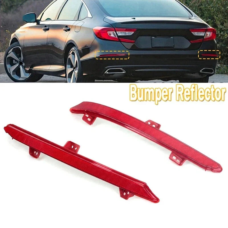 Honda Accord (2018-2022) 2 x Red Lens Rear Bumper Reflector Light Trims