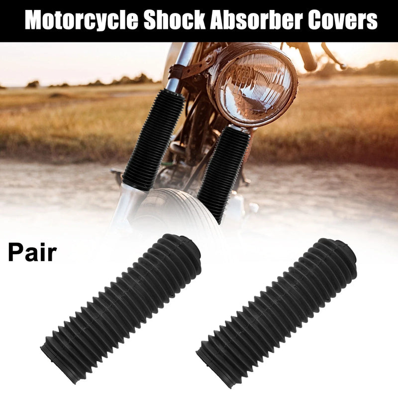 Motorcycle Pair 235mm Front Fork Boots Shock Absorber Covers Rubber Black