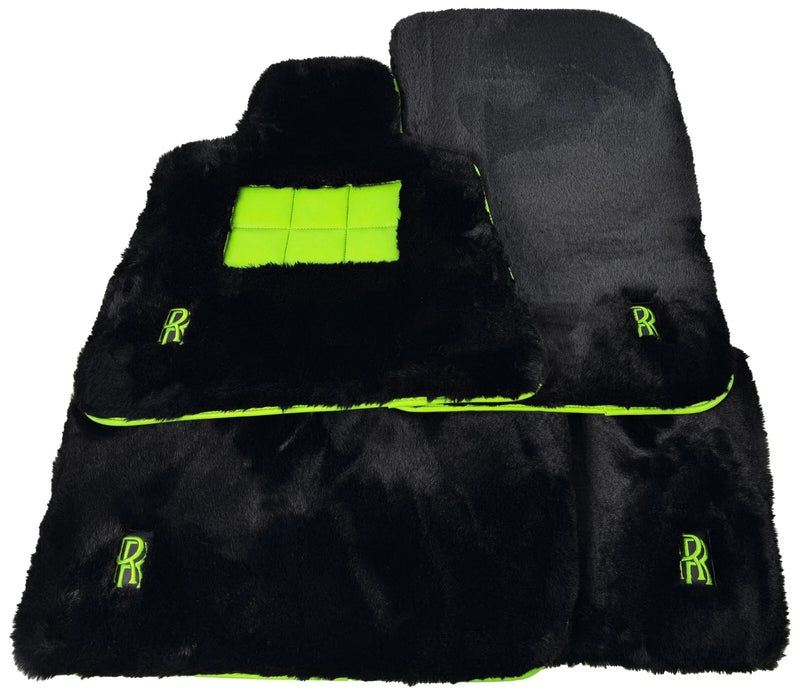 Rolls Royce Cullinan (2019-2025) - Green Leather Sheepskin Car Floor Mats