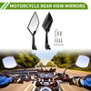 Motorcycle Rear View Mirror / M8/M10 / Prismatic Shape Black Aluminum Plastic