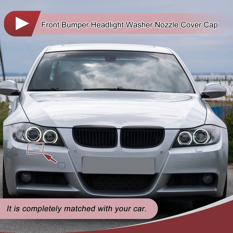 BMW 328i White Bumper Headlight Washer Nozzle Cover Cap