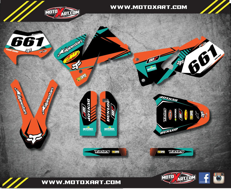 KTM EXC Custom Graphics Full Kit VITAL Style Stickers (2001-2002)