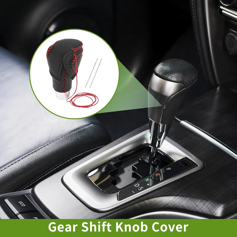 Toyota CH-R 1 Pc Gear Shift Knob Cover Black Red Faux Leather (2018–2022)