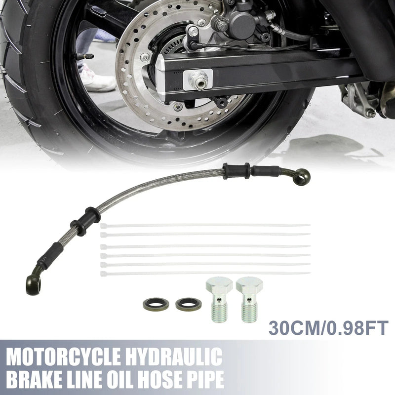 Motorcycle 1 Set / 30cm 0.98ft / Brake/Clutch Line Hose with Screws