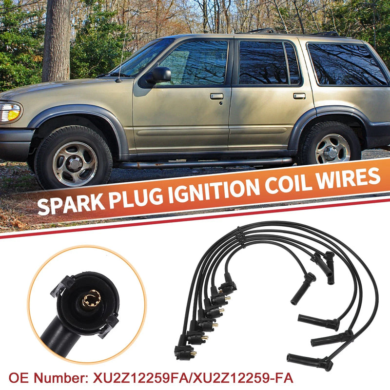Ford Explorer 6 Pcs Spark Plug Wire Ignition Coil Cable (2002-2005)